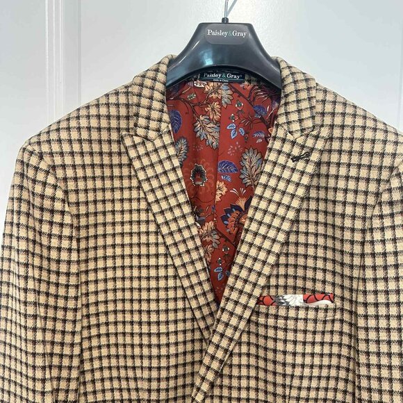 Ashton Peak Jacket - slim - Tan Brown Black Check 44R - Picture 1 of 9